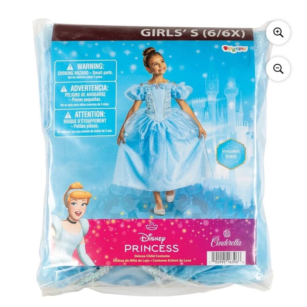 Disney Princess Cinderella Deluxe Child Costume By Disguise Size S 6 6X NEW - Picture 1 of 8